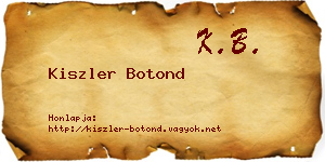 Kiszler Botond névjegykártya