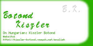 botond kiszler business card